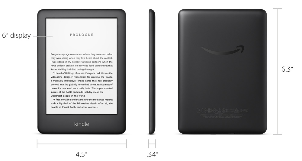 kindle ereader with front light